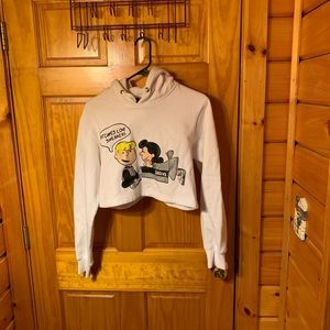 charlie brown b*tches love sneakers cropped hoodie
